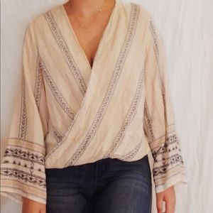 LF Mint Vanilla cross boho top